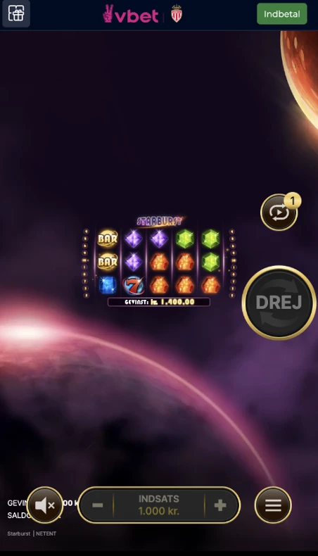 Starburst demo hos VBET