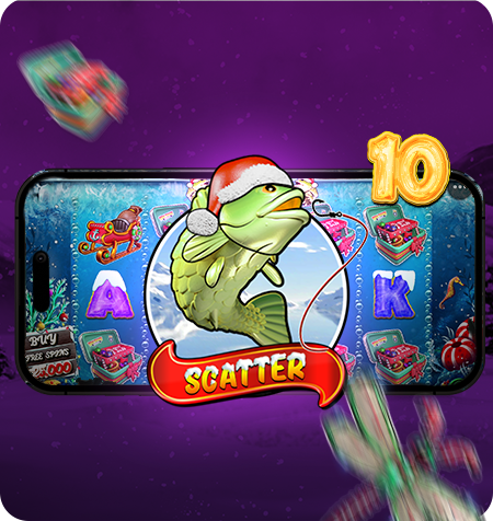 Símbolo Scatter do jogo Christmas Big Bass Bonanza.
