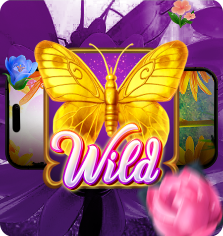 Símbolo Wild do jogo Butterfly Blossom.