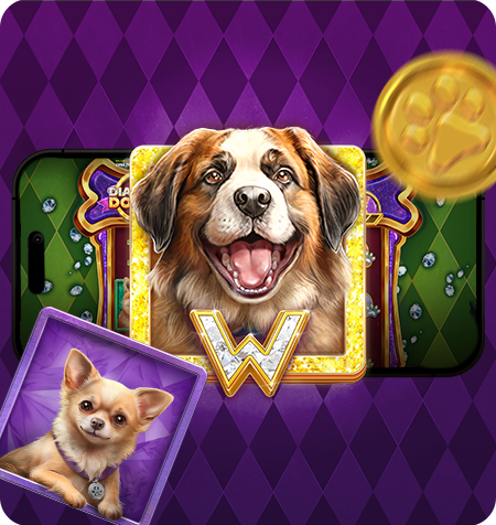 Símbolo Wild Canino do jogo Diamond Doggies
