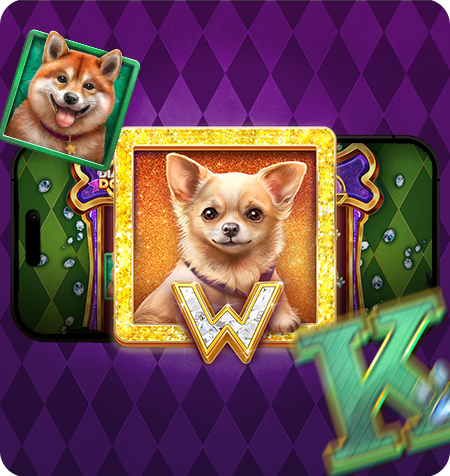 Símbolo Wild Canino do jogo Diamond Doggies