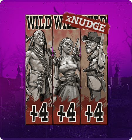 Símbolo Wild xNudge do jogo Deadwood R.I.P.