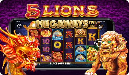 Símbolos do jogo 5 Lions Megaways.