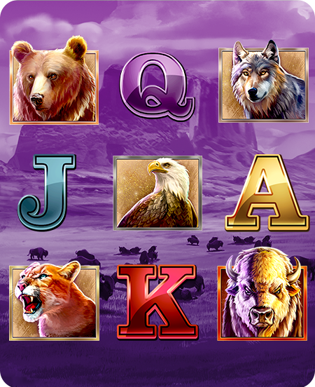 Símbolos do jogo Buffalo Collector.