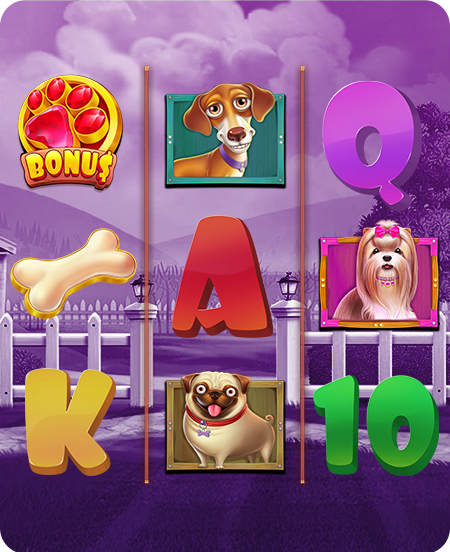 Símbolos do jogo The Dog House Megaways.