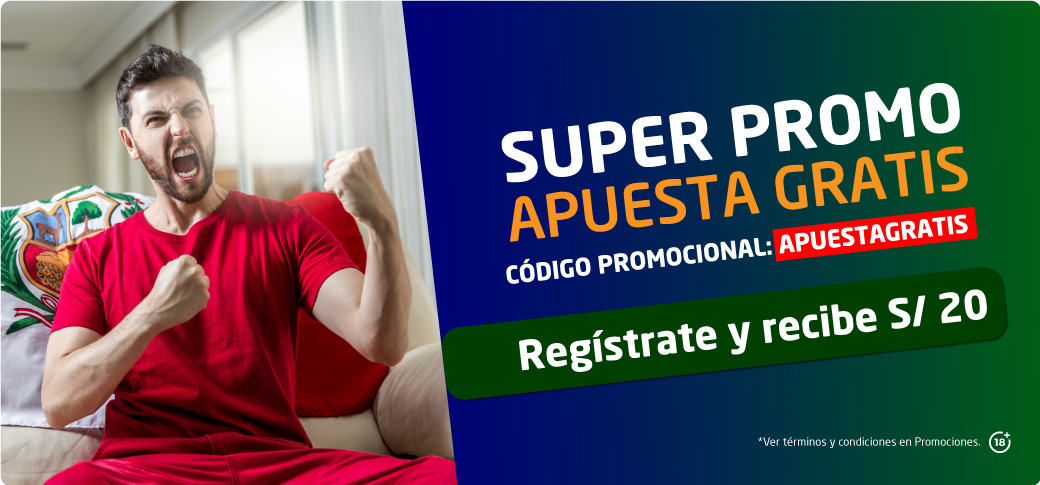 APUESTA GRATIS DE S/20 POR TU REGISTRO-CÓDIGO PROMOCIONAL: APUESTAGRATIS
