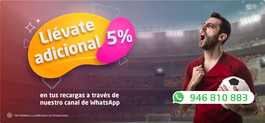 5% ADICIONAL EN TUS RECARGAS POR TRANSFERENCIA BANCARIA